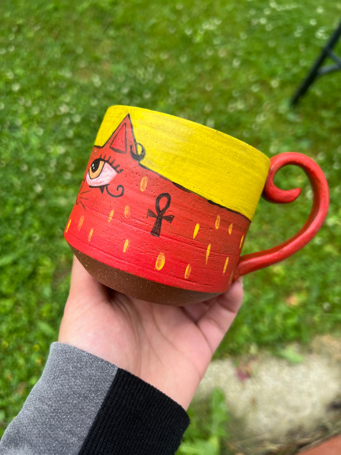 Red Egyptian Cat mug