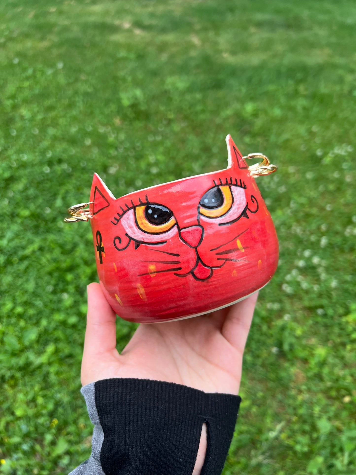 Egyptian Cat Knitting Bowl