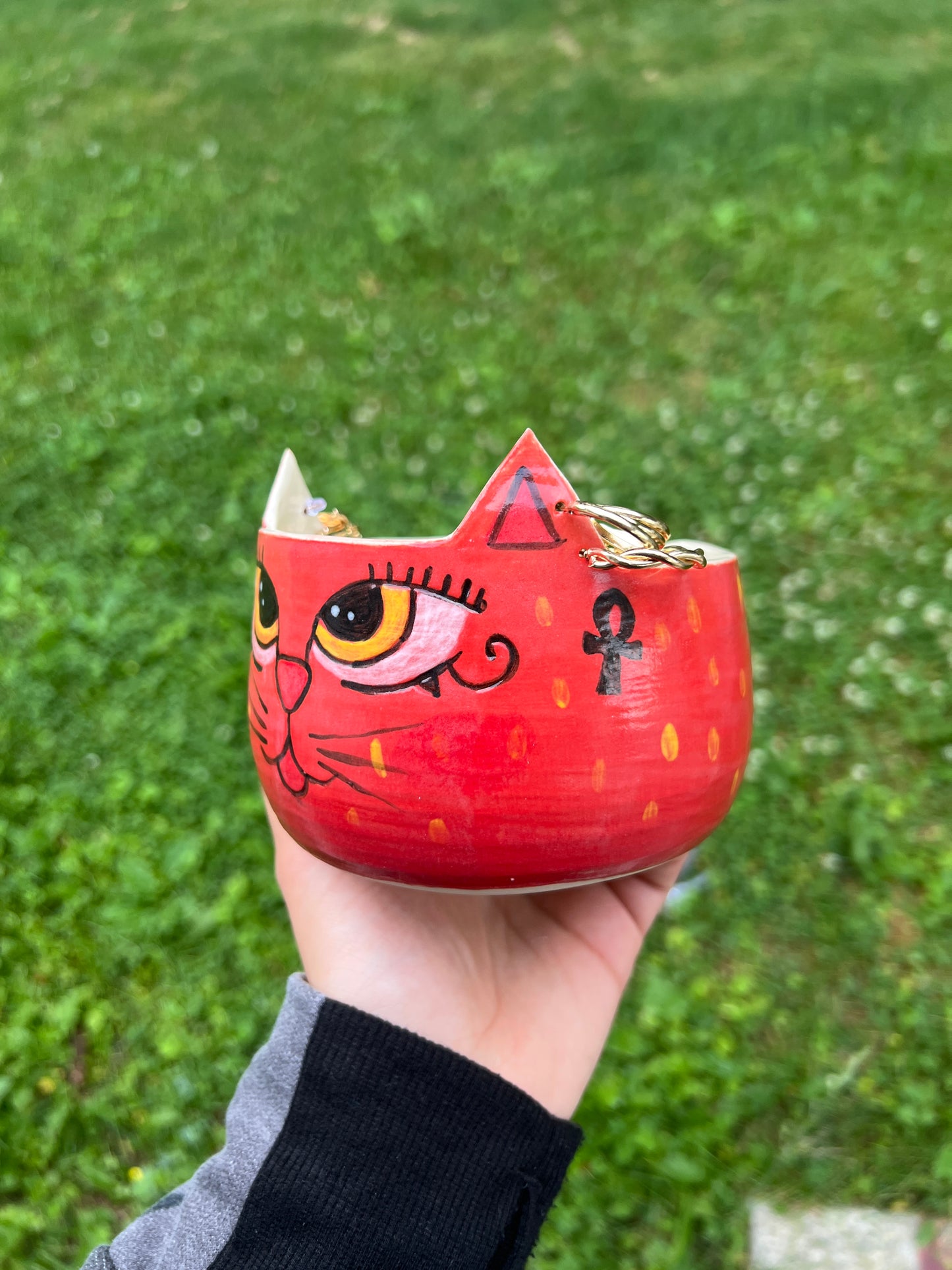 Egyptian Cat Knitting Bowl